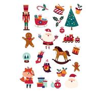 P'TIT CLOWN - 24180 - Tatouages Temporaires Noël - Tatouages Éphémères Non Toxiques, Lavables à l’Eau et Faciles à Appliquer - Motifs Christmas Xmas pour Enfants et Adultes - Fêtes, Décorations