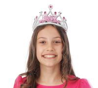 P'TIT CLOWN - 24263 - Diadème Happy Birthday - plastique - argent