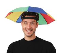 P'TIT CLOWN - 24287 - Chapeau Parapluie - Chapeau parasol - Couvre-chef Protection solaire - Pour Festivals, Concerts, Évènements Sportifs, Carnaval - Multicolore