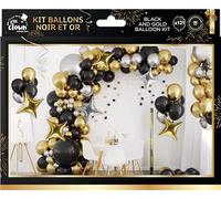 P'TIT CLOWN - 24365 - Kit 115 ballons et accessoires - or et noir
