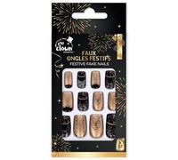 P'TIT CLOWN - 24366 - Faux ongles - 2 modeles aléatoires - or et noir