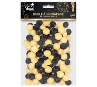 P'TIT CLOWN - 24368 - Boules à sarbacane - Lot de 200 - Or et Noir - Accessoire Fête, Anniversaire, Nouvel An, Soirée, Sarbacane Party
