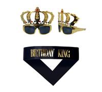P'TIT CLOWN - 24391 - Set accessoires "Birthday King - Écharpe & Couronne - Fêtes, Festivités, Soirée à Thème