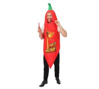 P'TIT CLOWN - 24432 - Déguisement Piment Rouge Adulte - Chili Pepper, Chili Challenge, Hot - Unisexe - Costume Carnaval, Halloween, EVG, Fête Costumée