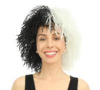 P'TIT CLOWN - 30720 - Perruque Cruella - Taille Unique - Noir/Blanc