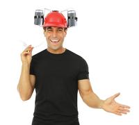 P'TIT CLOWN - 31081 - Casque Anti-Soif - Parfait pour les Célébrations Sportives et Événements Festifs, Enterrements de Vie de Garçon - PVC - Rouge