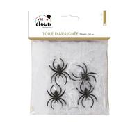 Décoration fête d'Halloween avec toile d'araignée blanche de 20gr (x1) REF/32720 blanc et noir