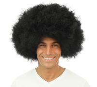P'TIT CLOWN - 36200 - Perruque Afro XXL Funky - Pour Carnaval, Fêtes à Thèmes, Disco, Années 70, Halloween, Soirées Costumées - Adulte - Cheveux Synthétiques - Unisexe - Noir