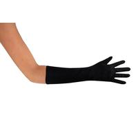 P'tit Clown - 39380 - Paire de Gants Longs - Long Gloves - Accessoire de Déguisement pour Carnaval, Nouvel An, Années 20, Flapper, Halloween, Soirées Costumées - 40 cm - Noir