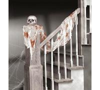 P'TIT Clown - 40007 - Tissu Déco Ensanglanté - 450 x 61 cm - Décoration Halloween Sanglante - Bloody - Accessoire Effrayant pour Maison Hantée - Atmosphère de Terreur
