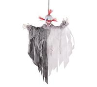 P'TIT CLOWN - 43172 - Automate Halloween Animé - Animatronique - Animatronics - Clown Maudit - Sonore et Lumineux - Décoration Effrayante et Réaliste - Piles Non incluses (3xAA) - Gris - 60 cm