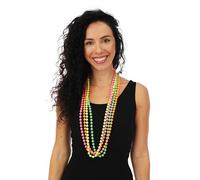 P'tit Clown 50105 Lot de 4 Colliers -Boules Plastique - Jaune/Vert/Rose/Orange