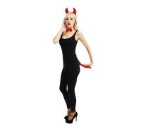 P'TIT CLOWN - 60125 - Set Accessoires Déguisement Diable - Serre-tête, queue, nœud papillon - Pour Carnaval, Fêtes à Thèmes Halloween, Nouvel An, St Valentin, EVG, EVJF, Soirée Costumée - Adulte