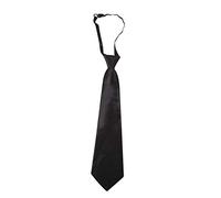 P'tit Clown - 60251 - Cravate avec Élastique - Black Tie - Accessoire de Déguisement- Parfait pour Carnaval, Soirées Costumées, Manga, Cosplay, Fêtes à Thèmes, Halloween - Noir