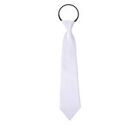 P'tit Clown - 60252 - Cravate avec Élastique - White Tie - Accessoire de Déguisement- Parfait pour Carnaval, Soirées Costumées, Manga, Cosplay, Fêtes à Thèmes, Halloween - Blanc