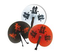 P'TIT Clown - 62425 - Eventail Pliable - Accessoire de Déguisement - Nouvel an Chinois, Japon, Asie - pour Carnaval, Fêtes à Thèmes, Cosplay, Manga - Couleur aléatoire, Vendu à l'unité - Ø 23 cm