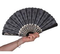 Eventail Tissu Et Plastique Noir 45cm - Noir noir