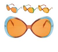 P'TIT CLOWN - 62810- Lunettes Mouche Bicolores - Accessoire de Déguisement Multicolores - Pour Carnaval, Disco, Fêtes à Thèmes, Festivals, EVG, EVJF - Coloris Aléatoire - Vendu à l'unité - Plastique