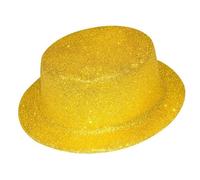 P'TIT CLOWN - 63550 - Chapeau Haut de Forme à Paillettes - Glitter, Glimmer Party Hat - Pour Carnaval, St Sylvestre, Fêtes à Thèmes, Disco, Nouvel An, Halloween, EVG - Plastique - Or Brillant