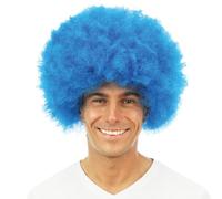 P'TIT CLOWN - 64463 - Perruque Afro - Funky Wig - Look Disco, Années 70, Retro - Accessoire de Déguisement - Carnaval, Fête à Thème, Halloween, Manga, Cosplay, Nouvel An - Cheveux Synthétiques - Bleu