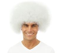 P'TIT CLOWN - 64465 -Perruque Afro - Funky Wig - Look Disco, Années 70, Retro - Accessoire de Déguisement - Carnaval, Fête à Thème, Halloween, Manga, Cosplay, Nouvel An - Cheveux Synthétiques - Blanc