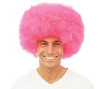 P'TIT CLOWN - 64467 - Perruque Afro - Funky Wig - Look Disco, Années 70, Retro - Accessoire de Déguisement - Carnaval, Fête à Thème, Halloween, Manga, Cosplay, Nouvel An - Cheveux Synthétiques - Rose