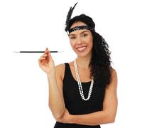 P'TIT CLOWN - 65564 - Fume Cigarette - Porte Cigarette - Accessoire de Déguisement - Parfait pour Carnaval, Charleston, Flapper, Fêtes à Thèmes, Soirées Costumées, Années 20, Nouvel An - Noir