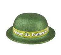P'TIT CLOWN - 66080 - Chapeau Melon St Patrick - Accessoire de Déguisement parfait pour les Évènements sur le Thème de l'Irlande - Adulte, Unisexe - PVC - Vert