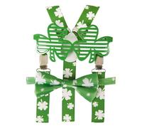 P'TIT CLOWN - 66636 - Set Saint Patrick - St Patrick's Day Set - Bretelles, Noeud Papillon et Lunettes - Accessoire de Déguisement pour Célébrer l'Irlande - Taille Unique - Adulte - Unisexe