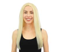 P'TIT CLOWN - 68040 - Perruque Longue Raide Femme - Long Wig - Accessoire de Déguisement pour Carnaval, Fêtes à Thèmes, Soirées Costumées, Cheveux Synthétiques - Adulte - 60 cm - Blond