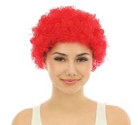 P'TIT CLOWN - 68050 - Perruque Courte Frisée - Short Curly Wig - Accessoire de Déguisement - Carnaval, Cirque, Fête à Thème, Soirée Costumée, Manga, Halloween - Cheveux Synthétiques - Unisexe - Rouge