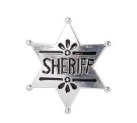 P'TIT Clown - 70108 - Étoile de Shérif, Marshal - Accessoire de Déguisement Cowboy - Farwest, Western - Carnaval, Halloween, Cosplay, Fêtes Costumées, Evènements à Thème - Métal, 5 x 5 cm