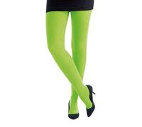 P'tit Clown - 74702 - Collant Fantaisie Opaque Uni Femme - Green Neon Tights - Confortable - 50 Deniers - Accessoire Déguisement Carnaval, Halloween, Fêtes à Thèmes, Cosplay - Polyester - Vert Fluo
