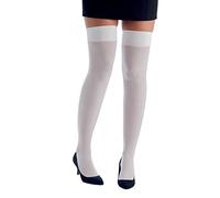 P'TIT CLOWN - 74720 - Bas Blanc Femme - La Paire - 50 Deniers - Accessoire de Déguisement - Pour Carnaval, Fêtes à Thèmes, Noël, Halloween, Christmas, Anniversaire, Nouvel An - Adulte Taille Unique