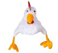 P'tit Clown - 75230 - Chapeau Poule - Couvre-chef Effet Fourrure - Accessoire Déguisement Carnaval, Halloween, Cosplay, Fêtes à Thèmes, Soirée Déguisées, EVG, EVJF - Blanc