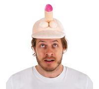 P'TIT CLOWN - 75790 - Casquette Zizi, Bite, Kékette, Pénis - Willy's Cap - Accessoire de Déguisement - Humour, Carnaval, EVG, EVJF, Fêtes à Thèmes, Anniversaire, Nouvel An - Velours Rose - Adulte