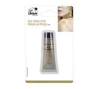 P'TIT CLOWN - 77701 - Gel Pailleté pour la Peau - Or - 20 ml - Maquillage Visage Adulte - Make-up - Peinture Corporelle - Non Toxique - Festival, Carnaval, Halloween, Anniversaire, Cosplay