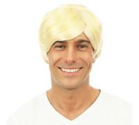 P'TIT CLOWN - 81119 - Perruque Courte avec Raie - Short Cut Wig - Look Nick, Surfeur, Boys Band - Parfait pour Carnaval, Fêtes à Thèmes, Soirées Costumées, Halloween, Manga, Cosplay - Adulte - Blond