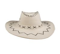 P'TIT CLOWN - 82011 - Chapeau Cowboy, Cowgirl's Hat - Western, Rodeo, Sherif, Country, Far West - Accessoire de Déguisement - Carnaval, Fêtes à Thèmes, Halloween - Imitation Nubuck- Adulte - Beige