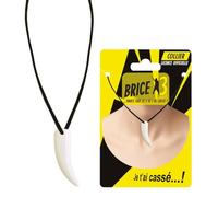 P'TIT Clown - 84082 - Collier Brice de Nice - Licence Officielle - Incarnez Le célèbre Surfeur - Dent de Requin Blanche - Accessoire de Déguisement - pour Carnaval, Fêtes à Thèmes - Plastique