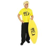 P'TIT Clown - 84948 - Planche Gonflable de Surf - Licence Officielle Brice de Nice™ - Accessoire de Déguisement - Parfait pour Carnaval, Fêtes à Thèmes, Soirées Costumées - Jaune - 46 x 115 cm