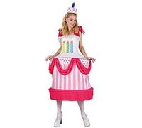 86899 Déguisement Adulte Femme Gâteau d'Anniversaire - Taille Unique - Multicolore
