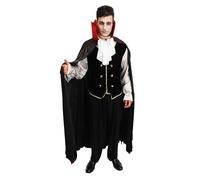 P'TIT CLOWN - 88477 - Déguisement Vampire Homme - Dracula - Costume Halloween Adulte - Cosplay, Carnaval, Fêtes Costumées - Taille S/M