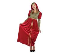 P'TIT CLOWN - 89825 - Déguisement Adulte Luxe Juliette - Princesse Médiévale - Parfait pour Carnaval, Fêtes à Thèmes, Soirées Costumées, Halloween, Cosplay - S/M - Rouge/Or