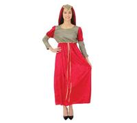 P'TIT CLOWN - 89826 - Déguisement Adulte Luxe Juliette - Princesse Médiévale - Parfait pour Carnaval, Fêtes à Thèmes, Soirées Costumées, Halloween, Cosplay - L/XL - Rouge/Or