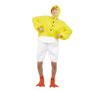 P'TIT CLOWN - 89830 - Déguisement Poussin Adulte - Costume Poussin - Chick Costume - Carnaval, Fête à Thème, Pâques, Soirée Costumée, Halloween, Cosplay - Taille Unique - Jaune