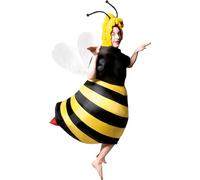 P'tit Clown - 90419 - Costume Gonflable Abeille - Déguisement Adulte - Unisexe - Pour Carnaval, Halloween et autres fêtes costumées - Facile à Enfiler - Gonflage Rapide - Polyester - Taille Unique