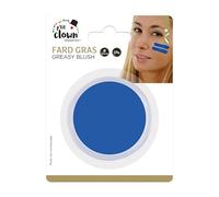 P'TIT CLOWN - 91016 - Fard Gras Bleu - 10 g - Ø 6,5 cm - Pallete de Maquillage Déguisement Adulte - Make-up - Peinture Visage - Lavable - Non Toxique - Carnaval, Halloween, Anniversaire, Cosplay