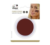 P'TIT CLOWN - 91019 - Fard Gras Marron - 10 g - Ø 6,5 cm - Pallete de Maquillage Déguisement Adulte - Make-up - Peinture Visage - Lavable - Non Toxique - Carnaval, Halloween, Anniversaire, Cosplay