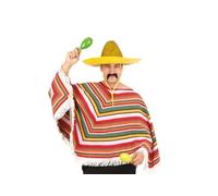 P'TIT CLOWN - 91224 - Poncho Mexicain Adulte - Unisexe - Déguisement Parfait pour Carnaval, Cosplay, Fêtes à Thème, Festivals - Polyester - Taille Unique - Multicolore